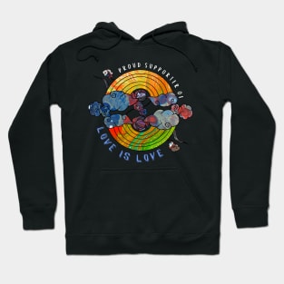 Proud Supporter of Love is Love Rainbows - Neon Swirl Hoodie